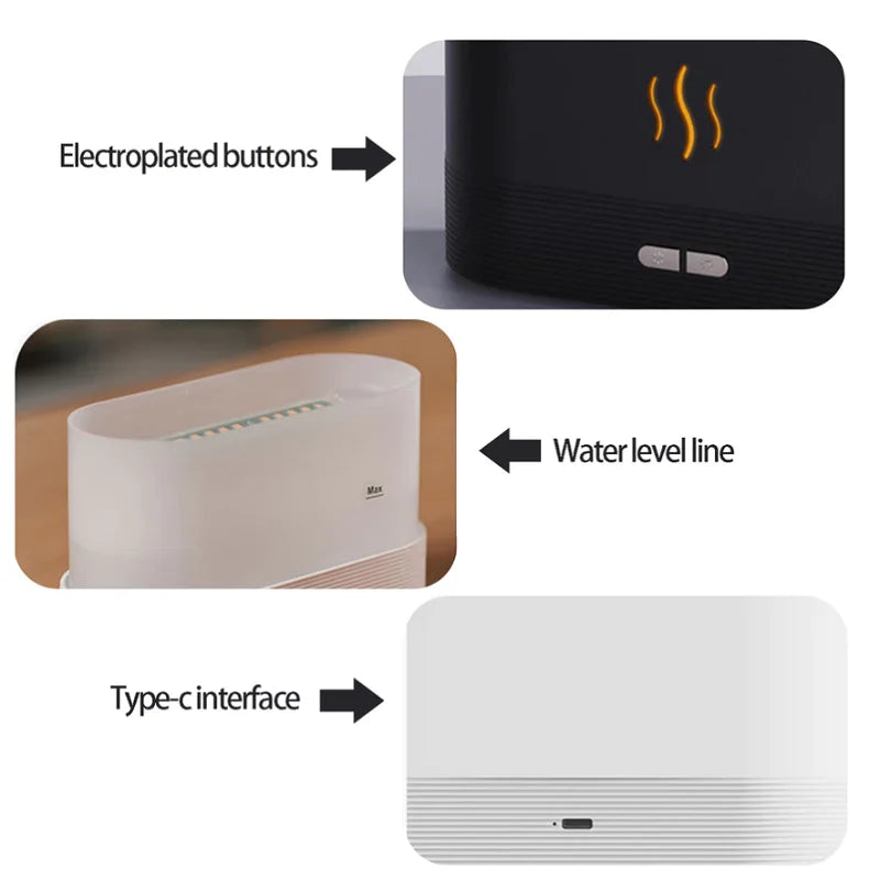 Aroma Diffuser with Flame Effect — Gentle Humidifying Mist, premium quality view