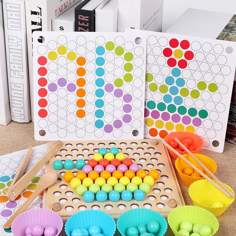Montessori Bead Sorting Game — Fine Motor Skills Toy, alternate angle