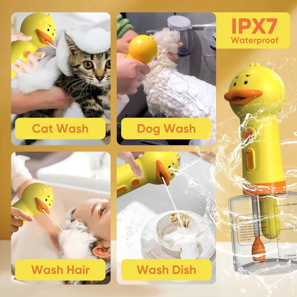 Duck Pet Foam Dispenser — USB Automatic Foamer, close-up detail