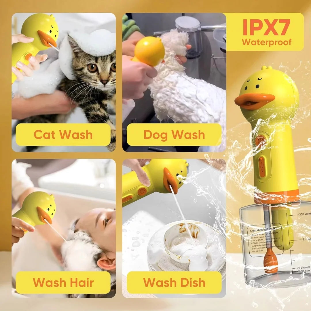 Duck Pet Foam Dispenser — USB Automatic Foamer, close-up detail