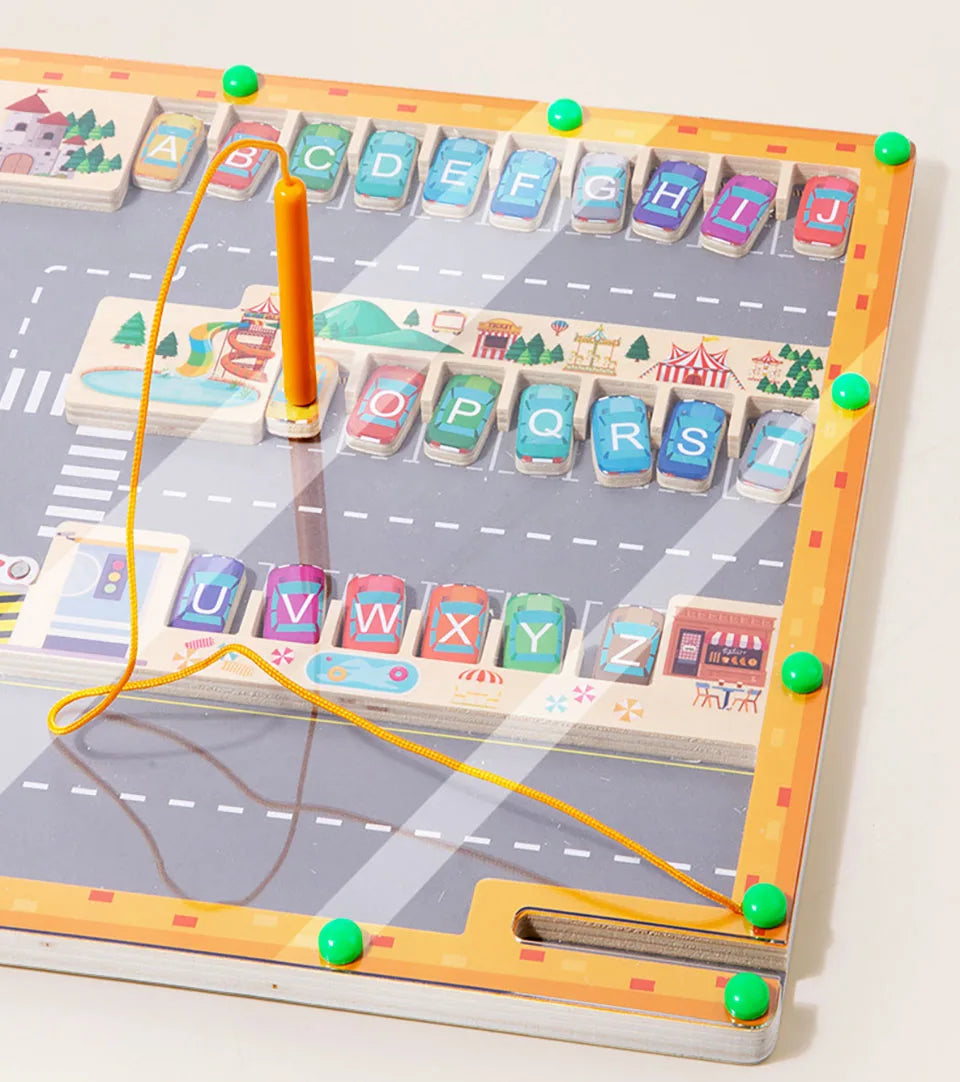Magnetic Alphabet Maze — Montessori Skills Toy, alternate angle