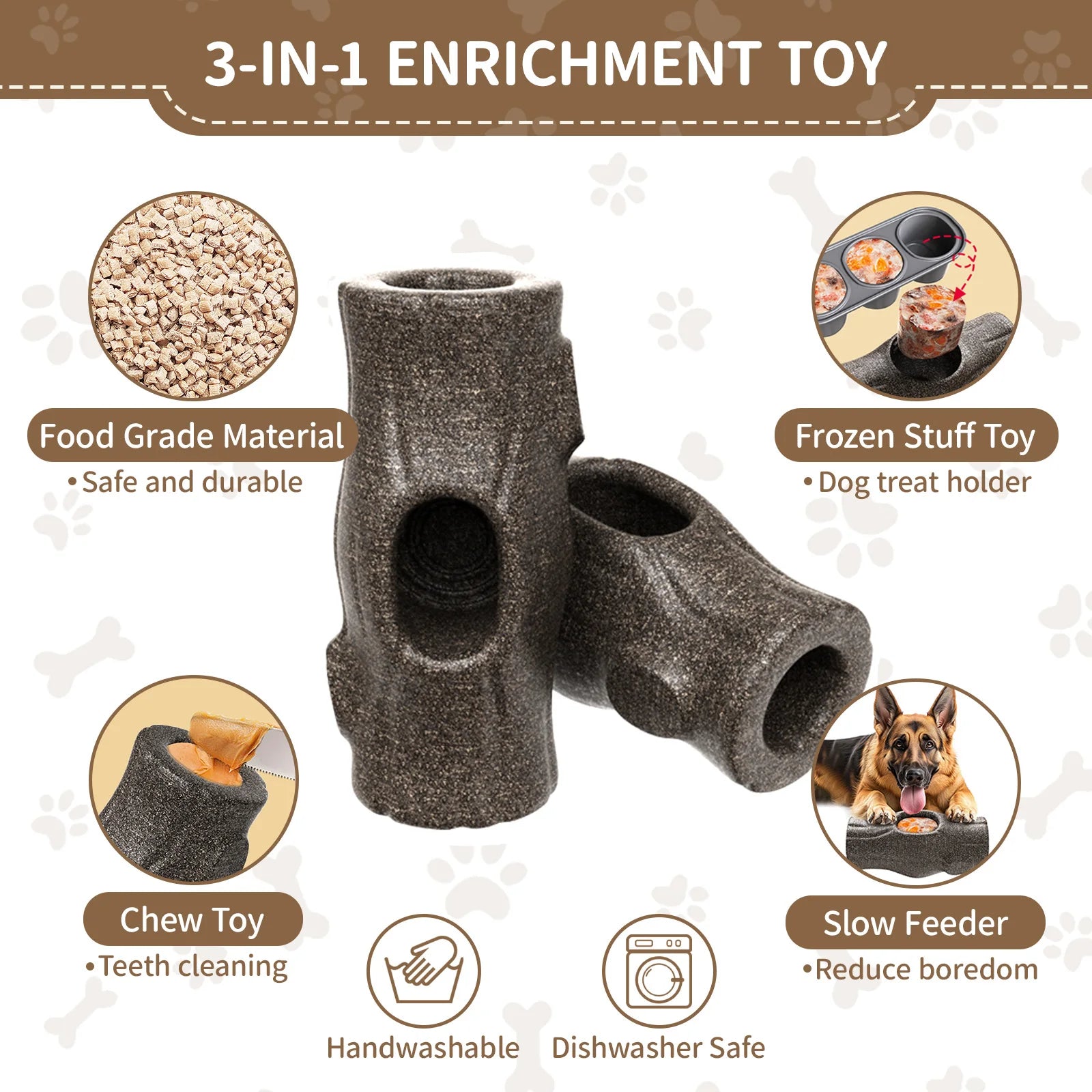 Durable Dog Treat Toy — Calming Frozen Enrichment, alternate angle