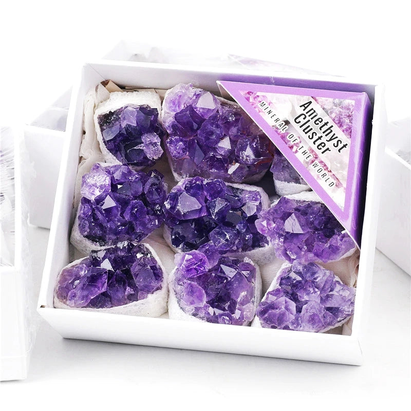 Amethyst Cluster Set — Elegant Home Decor, alternate angle
