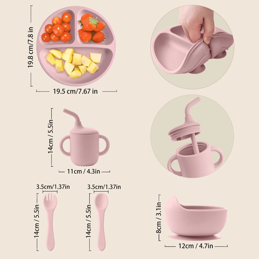 Silicone Baby Feeding Set 5PCS — Mess-Free & Learning, premium quality view