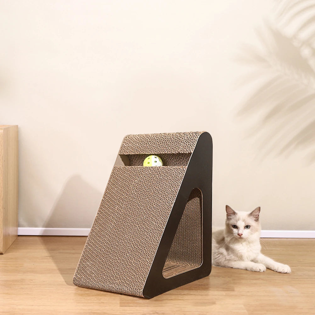 Cat Scratcher & Play Toy — Durable Cardboard Design, natural styling