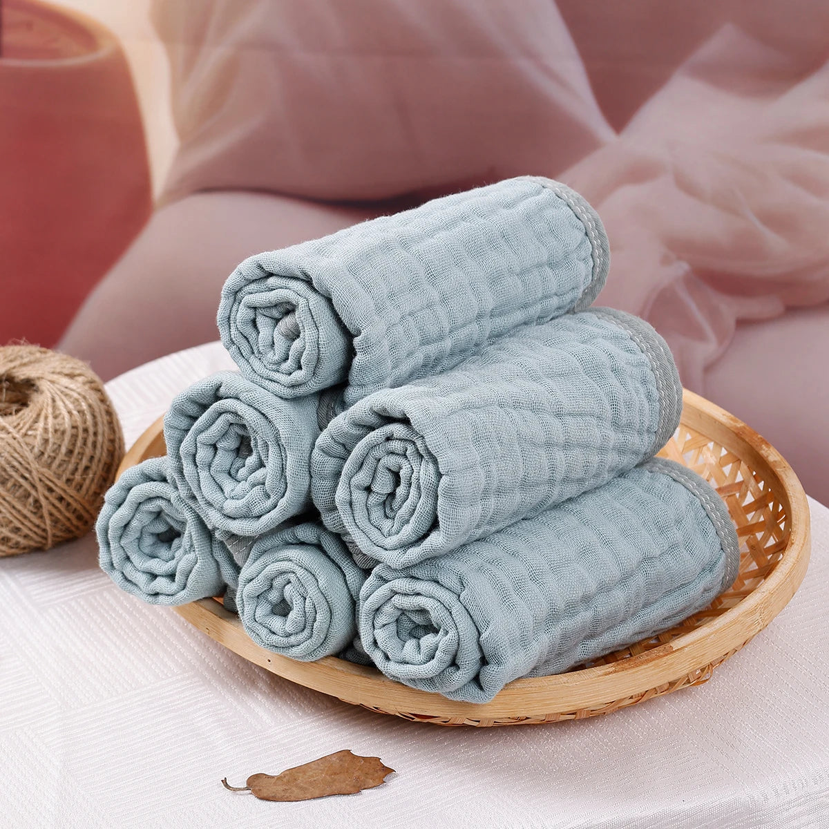 6-Piece Muslin Baby Washcloth Set — Gentle & Soft, soft texture detail