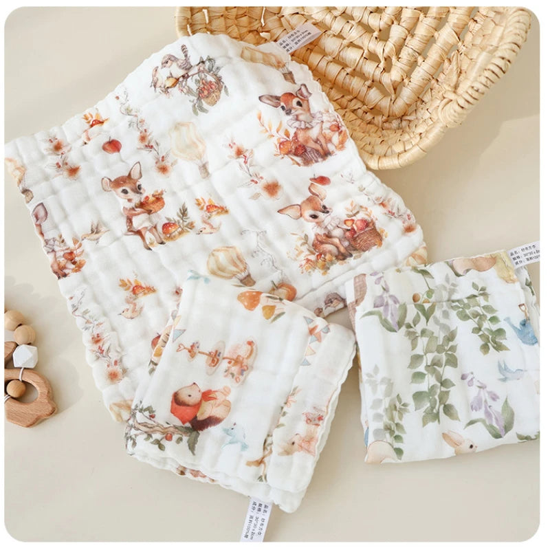 Muslin Baby Towel Set — 3/5pc 6-Layer Cotton Gauze, alternate angle