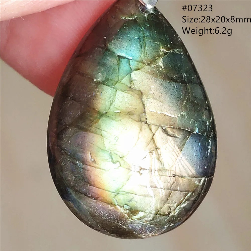 Labradorite Teardrop Pendant — A Soothing Blue Gemstone, handcrafted finish