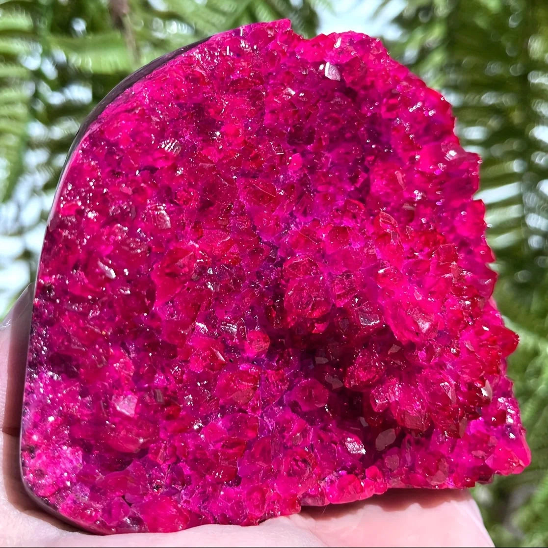 Pink Geode Quartz Cluster — Wellness Home Decor, close-up detail
