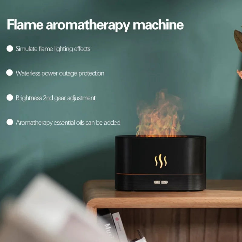 Aroma Diffuser with Flame Effect — Gentle Humidifying Mist, close-up detail