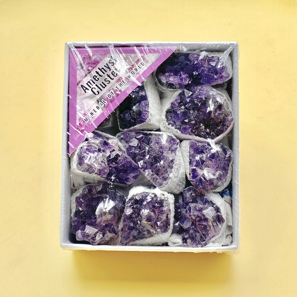 Amethyst Cluster Set — Elegant Home Decor, lifestyle setting