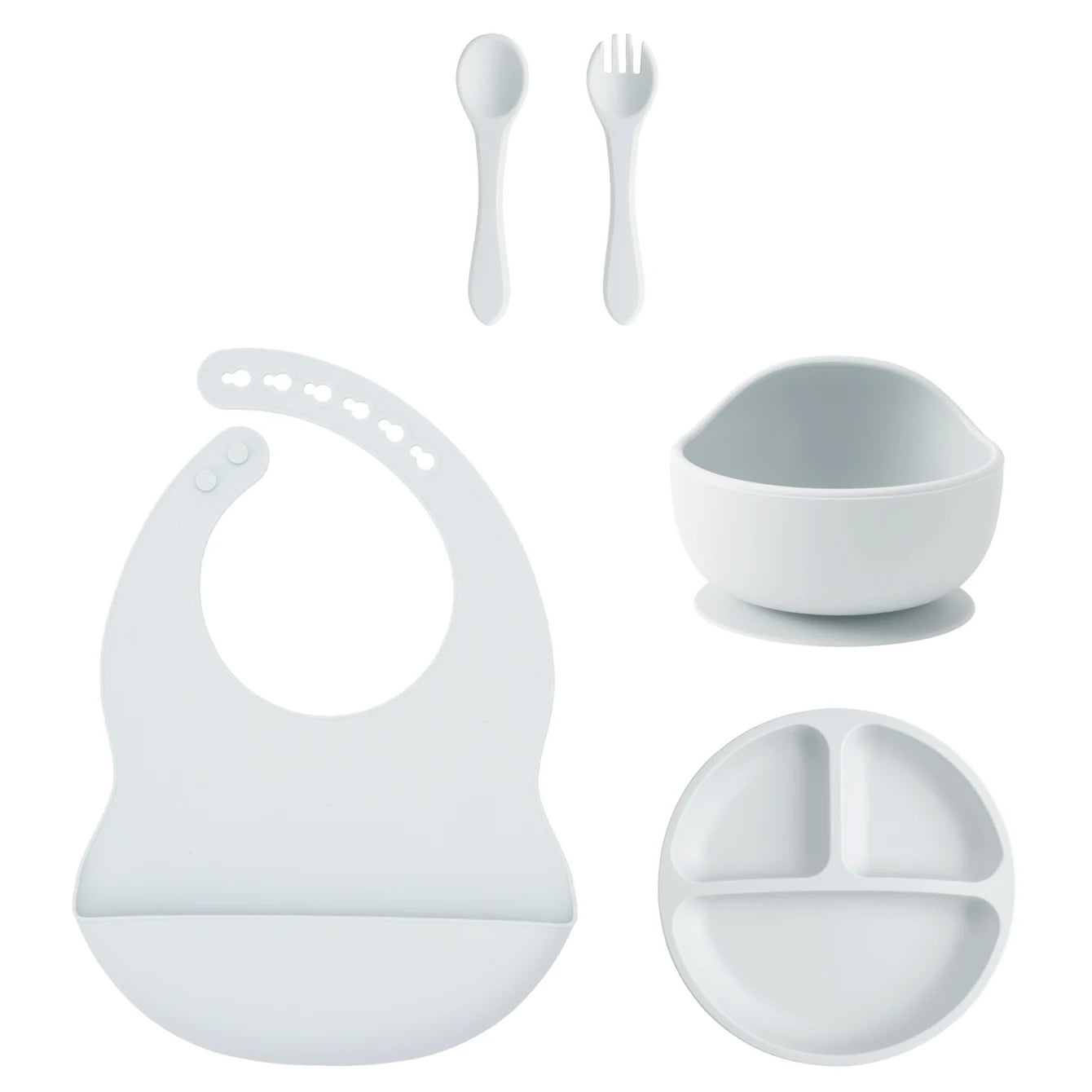 Silicone Baby Feeding Set 5PCS — Gentle Mealtime Essentials, gift-ready presentation