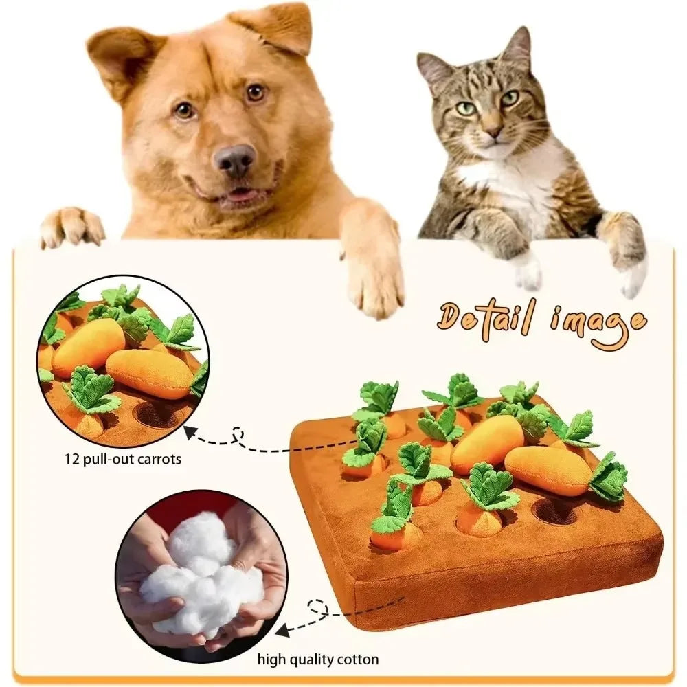 Carrot Snuffle Mat — Interactive Puzzle for Pets, natural styling