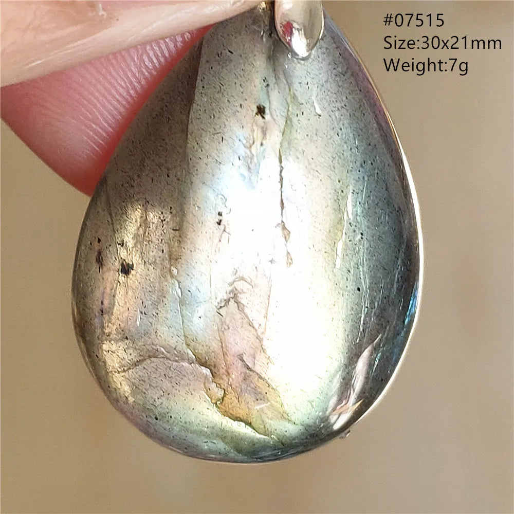 Labradorite Teardrop Pendant — A Soothing Blue Gemstone, in use