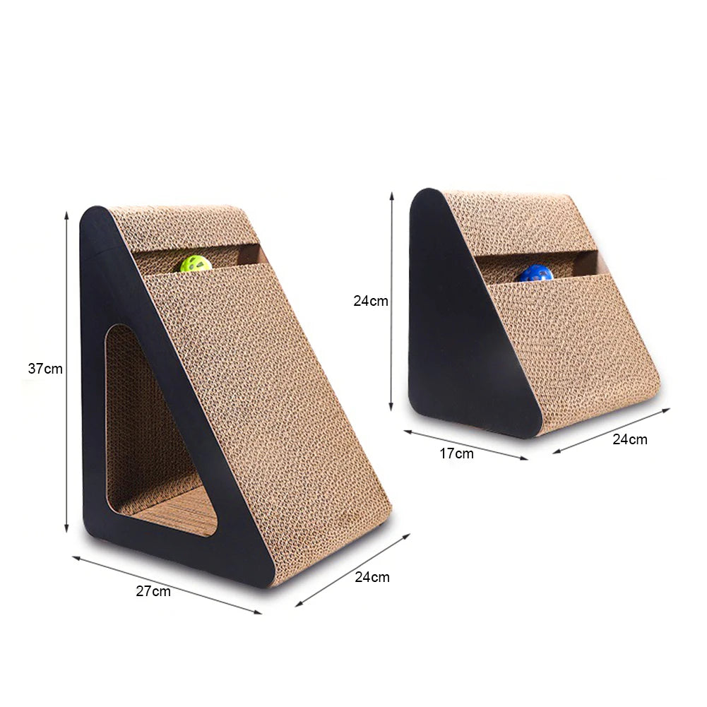 Cat Scratcher & Play Toy — Durable Cardboard Design, lifestyle setting