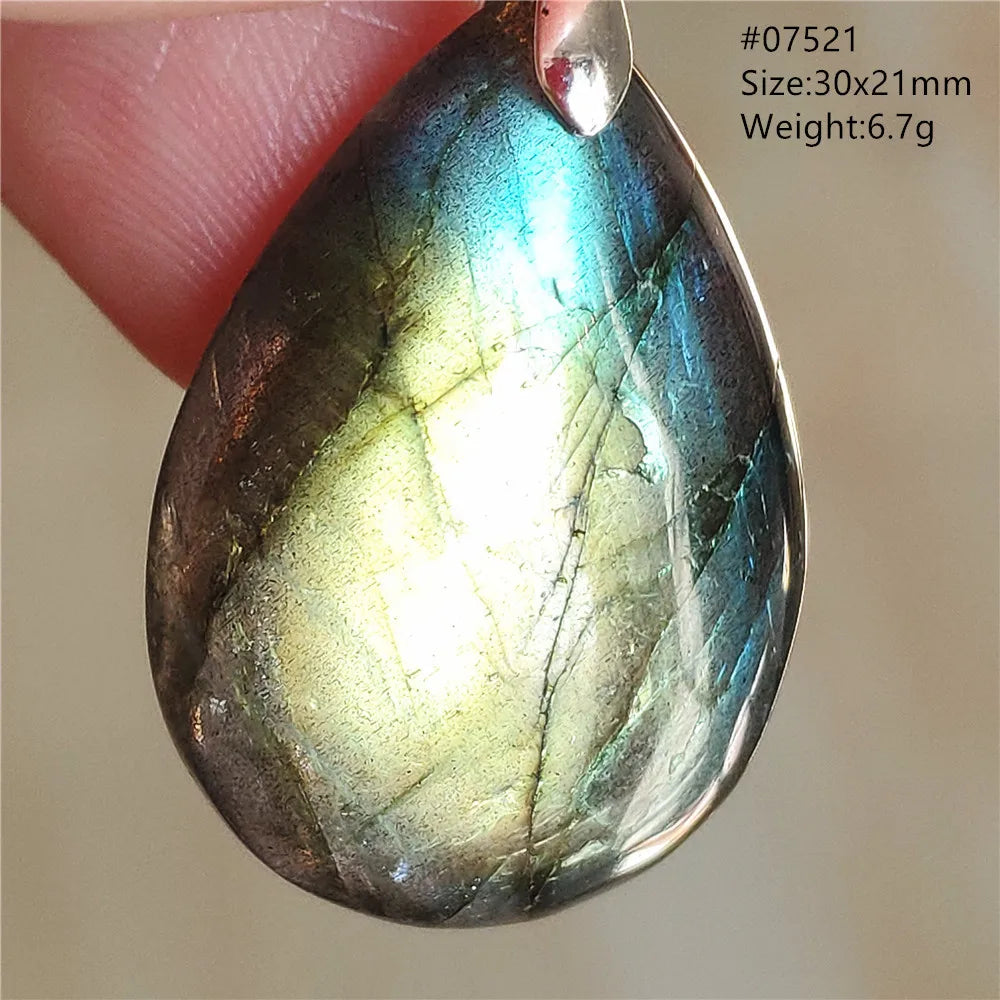 Labradorite Teardrop Pendant — A Soothing Blue Gemstone, alternate angle