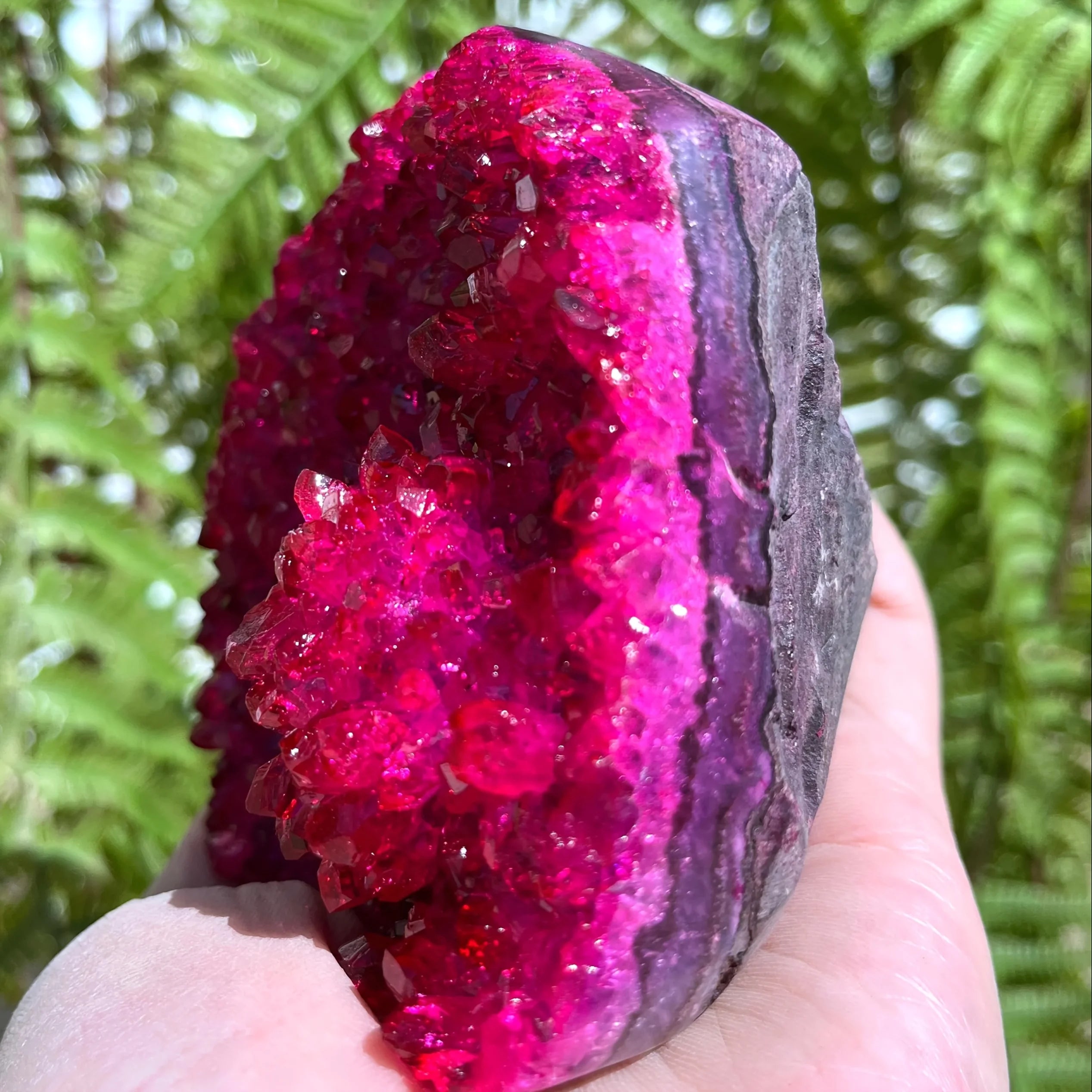 Pink Geode Quartz Cluster — Wellness Home Decor, alternate angle