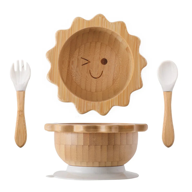 Bamboo Baby Feeding Set — Sun Plate & Suction Bowl, alternate angle