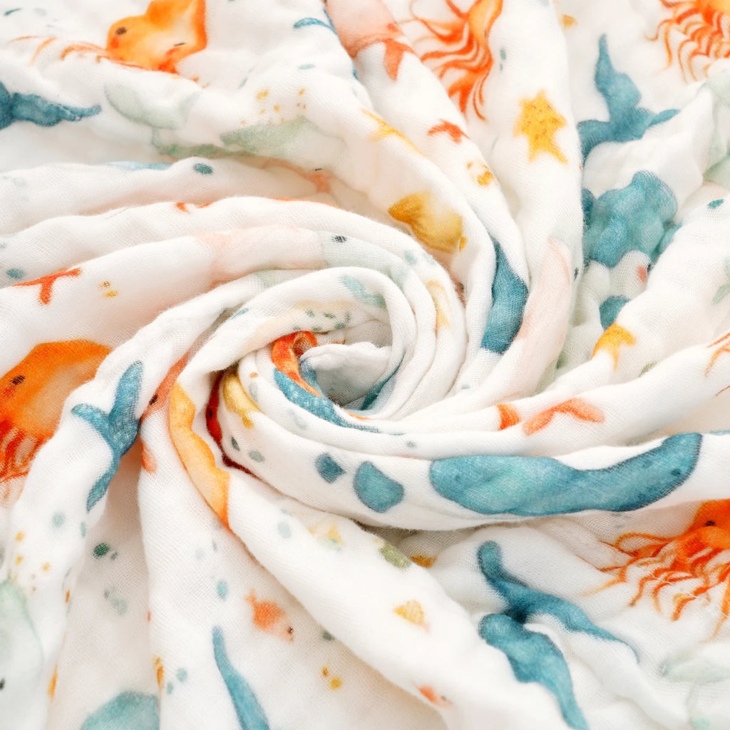 Baby Muslin Swaddle — 6-Layer Cotton Bubble Gauze, premium quality view