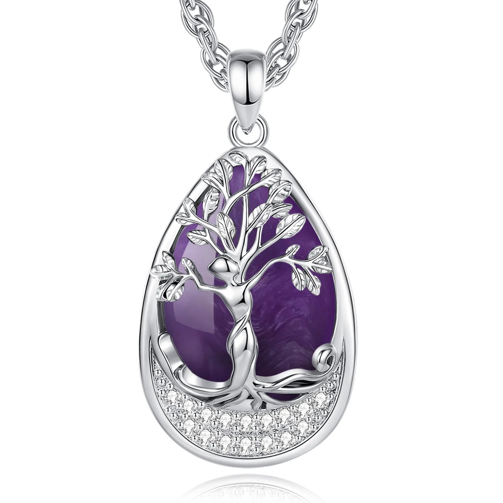 Tree of Life Amethyst Necklace — Nurturing Spirit, thoughtful detail