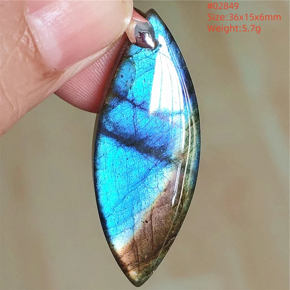 Labradorite Teardrop Pendant — A Soothing Blue Gemstone, alternate angle