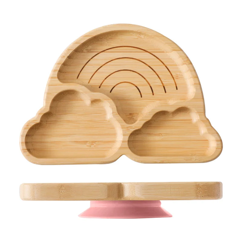 Bamboo Baby Feeding Set — Sun Plate & Suction Bowl, soft texture detail