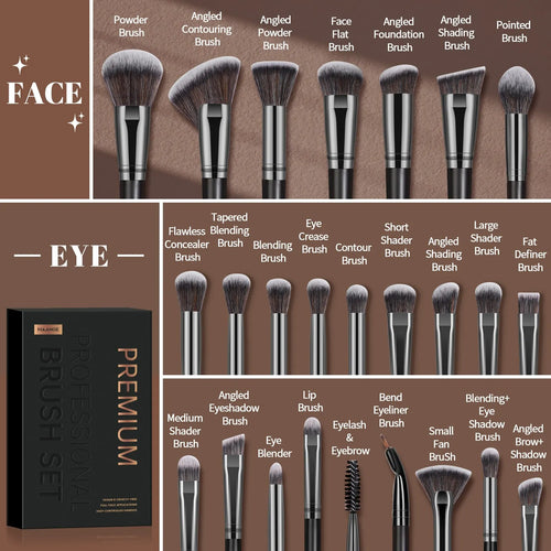 25-Piece Makeup Brush Set — Full Face & Eye Kit