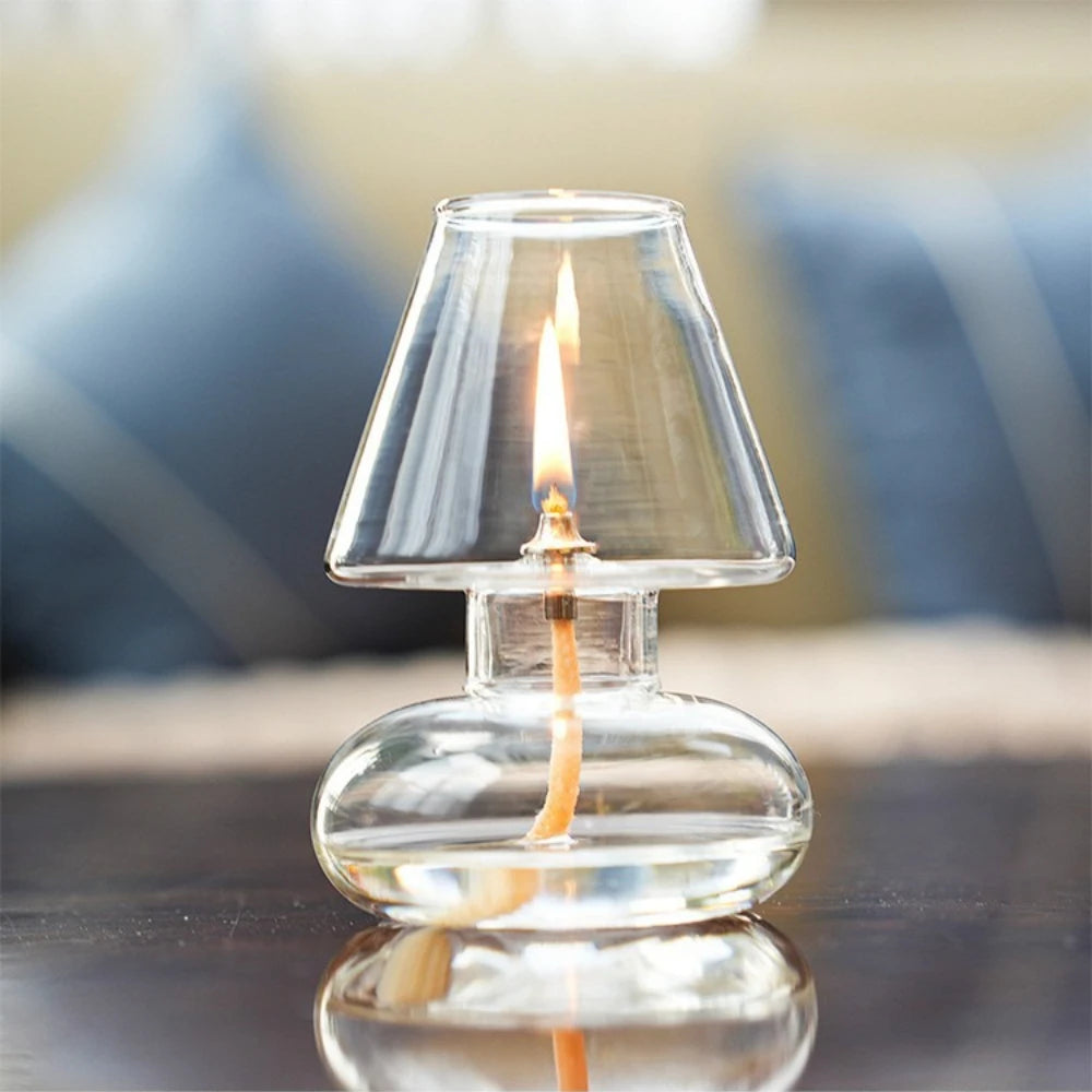 Minimalist Glass Oil Lamp — Gentle Ambient Glow, thoughtful detail