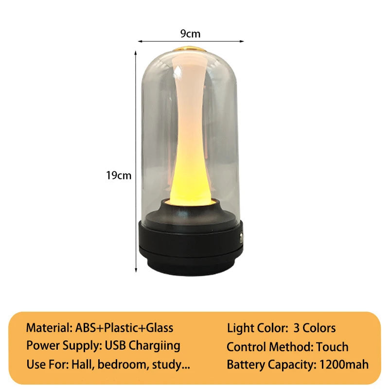 Touch-Sensitive Table Lamp — Dimmable Candle Glow, soft texture detail