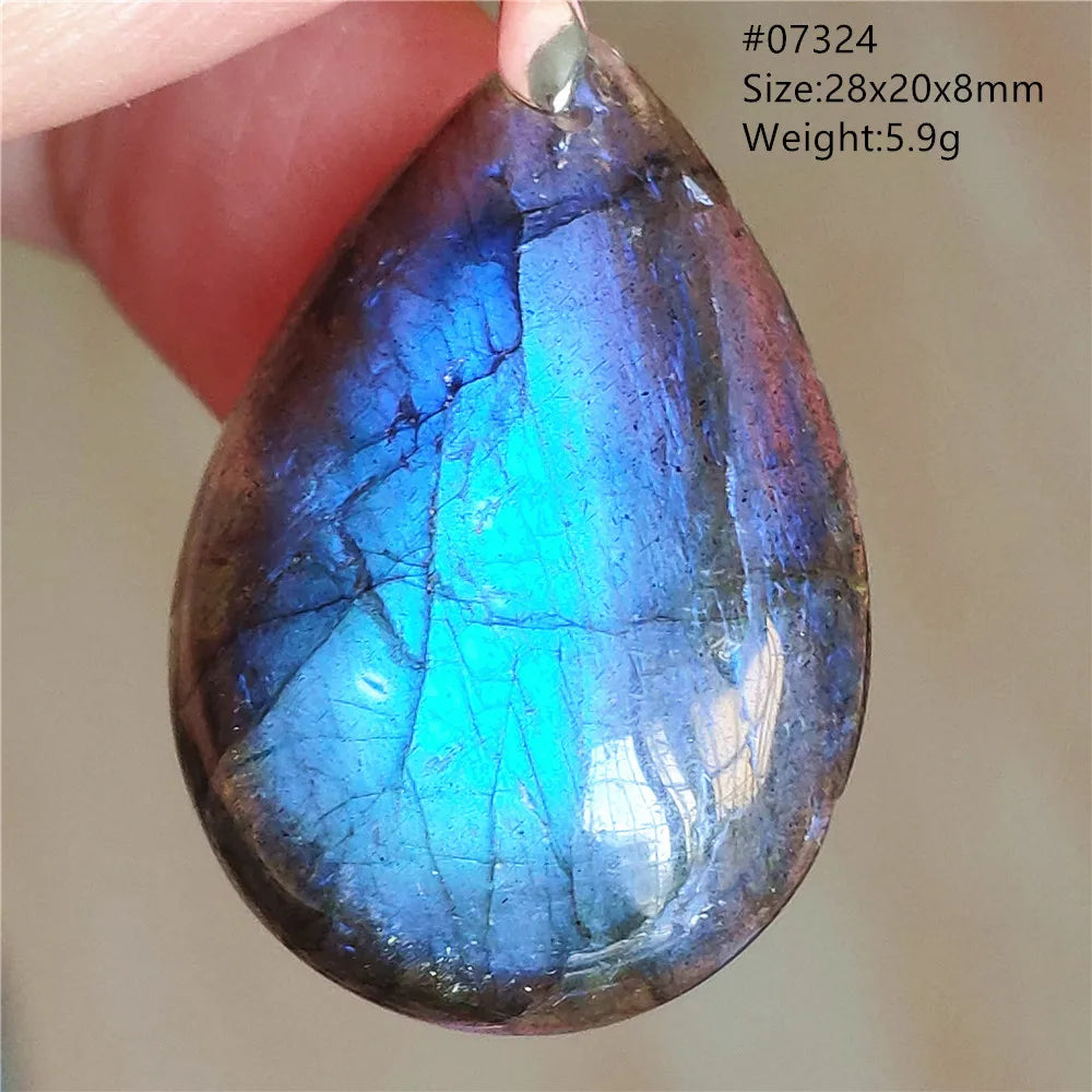Labradorite Teardrop Pendant — A Soothing Blue Gemstone, close-up detail