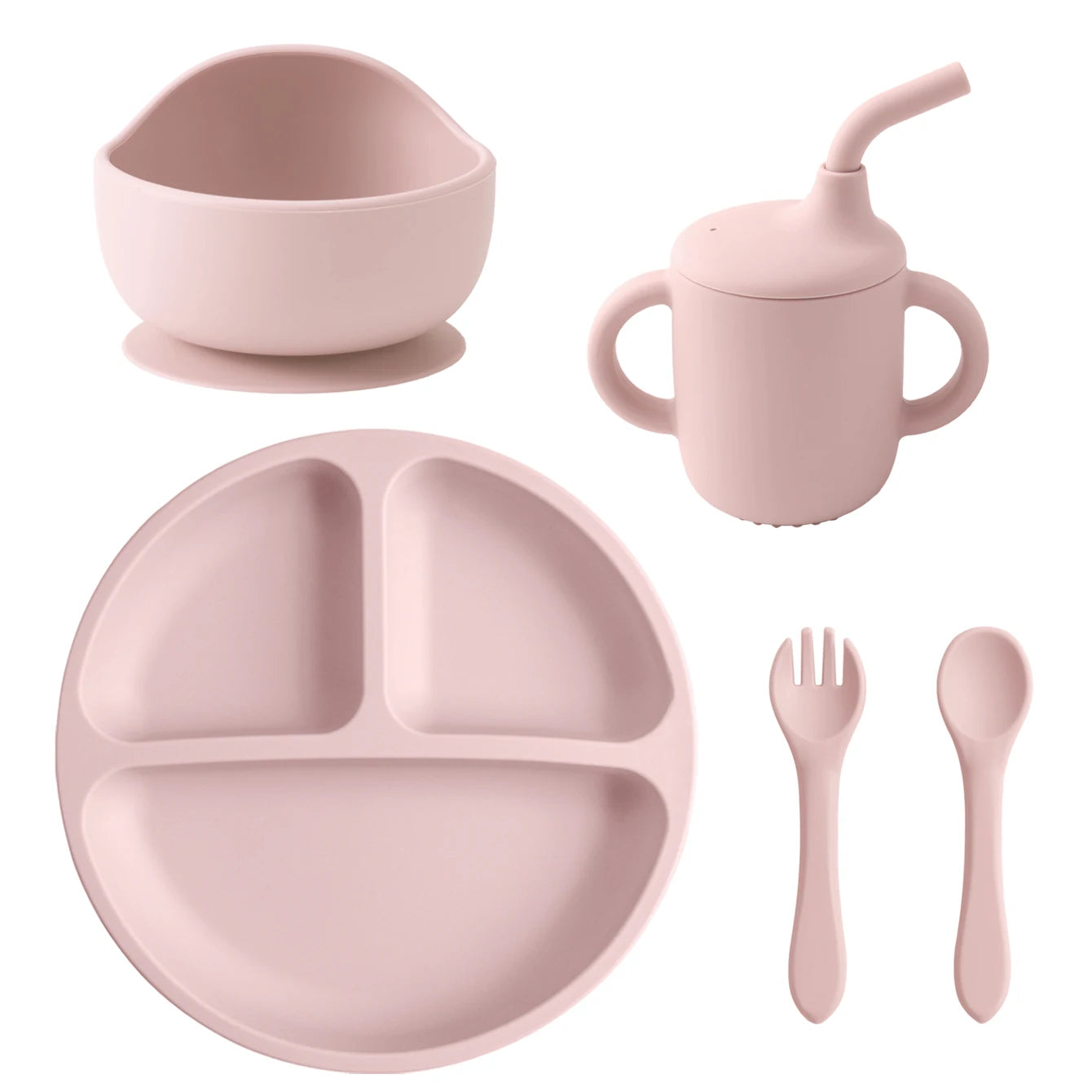 Silicone Baby Feeding Set 5PCS — Mess-Free & Learning, soft texture detail