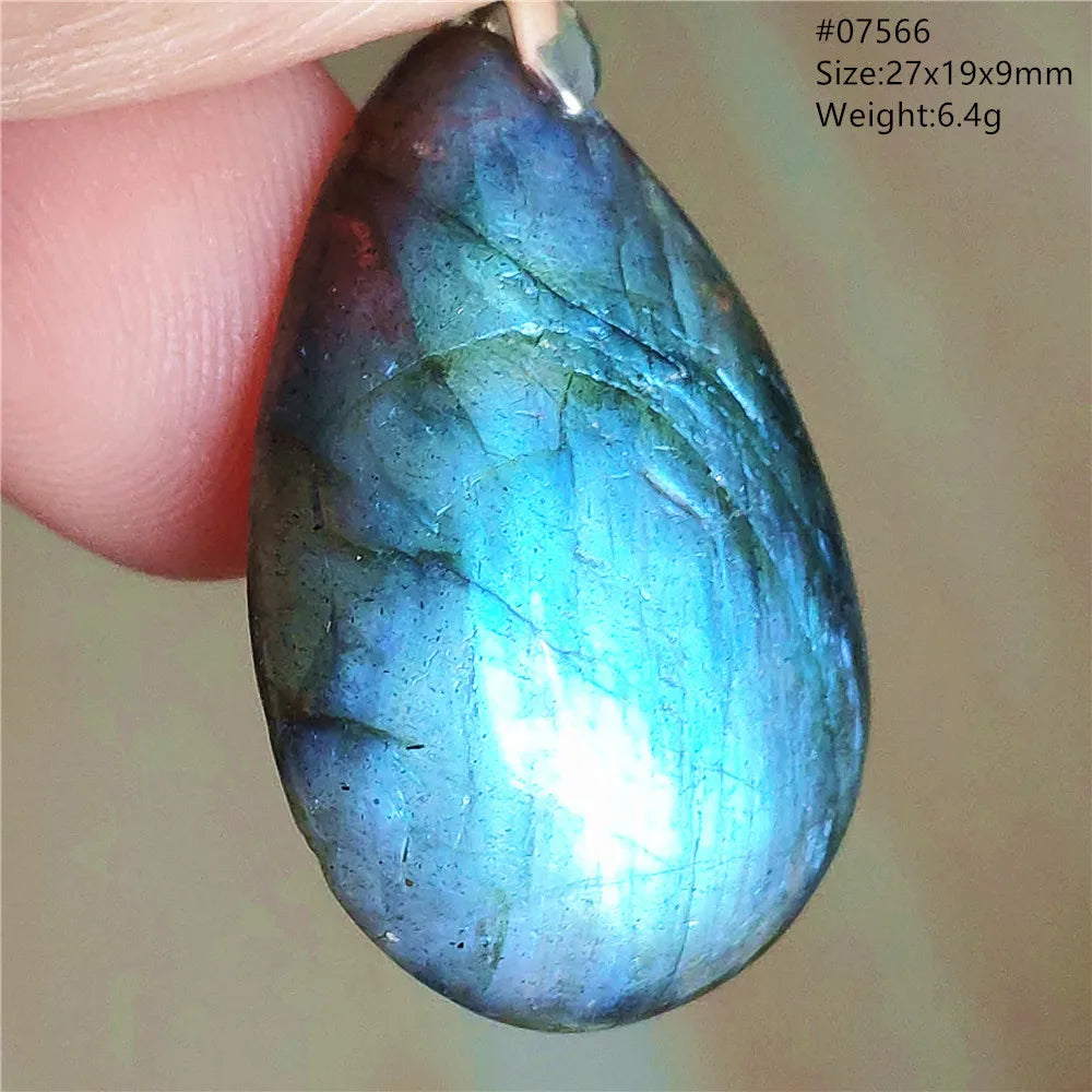 Labradorite Teardrop Pendant — A Soothing Blue Gemstone, in use