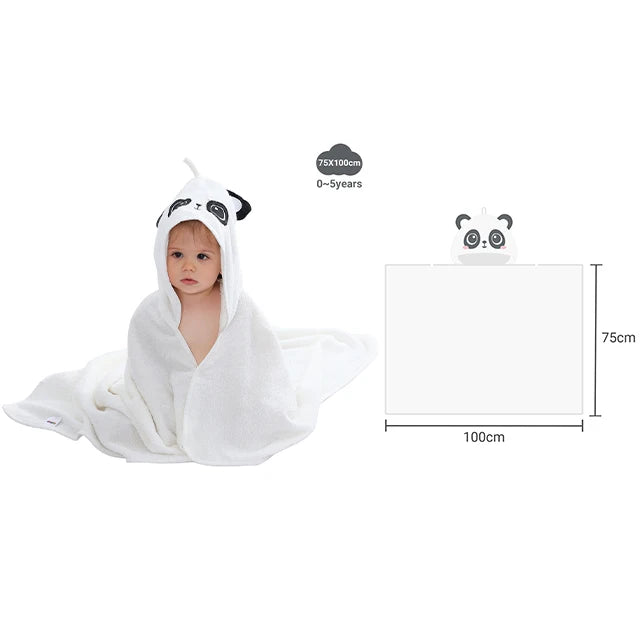 Bamboo Hooded Baby Towel — Gentle Lion Wrap, soft texture detail