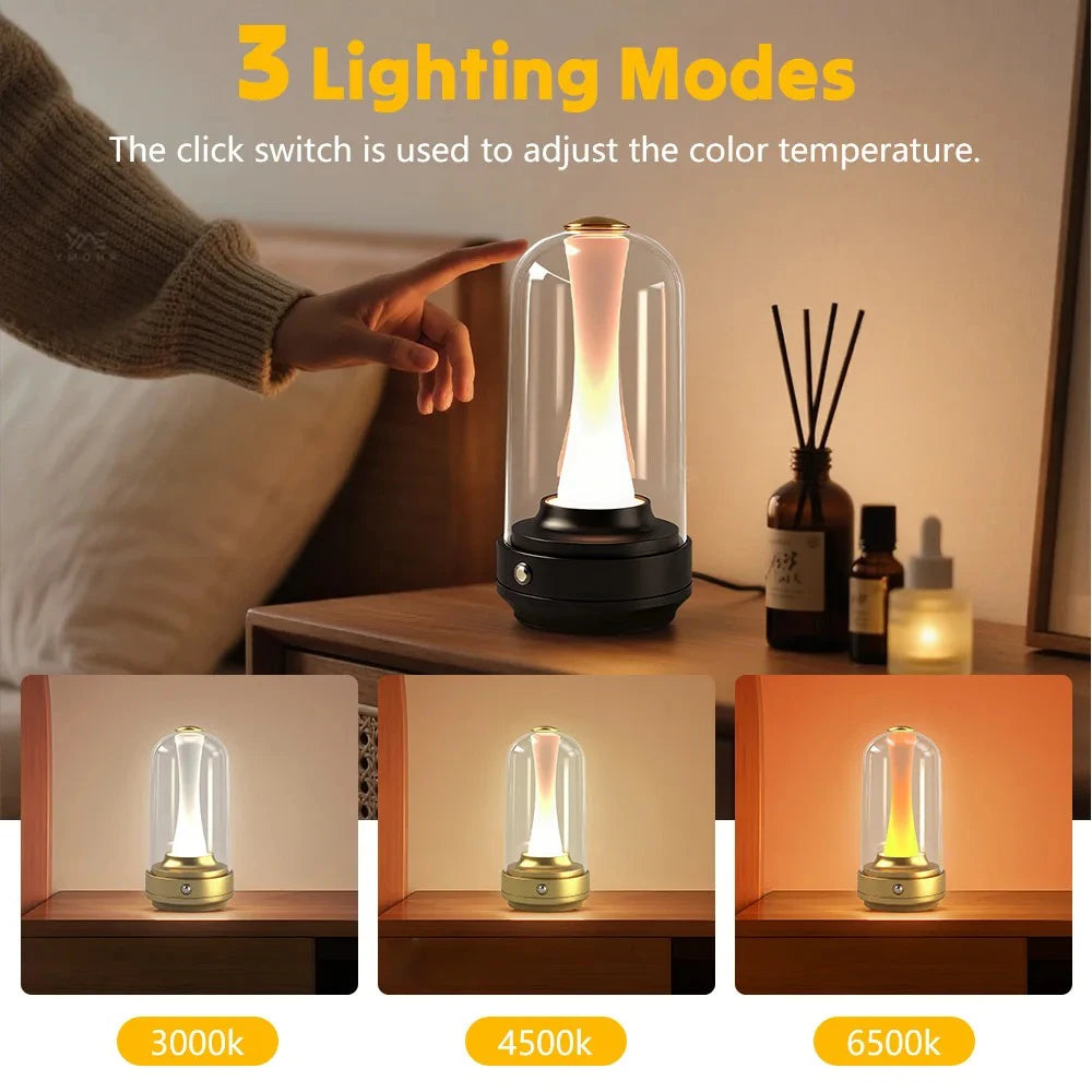 Touch-Sensitive Table Lamp — Dimmable Candle Glow, premium quality view