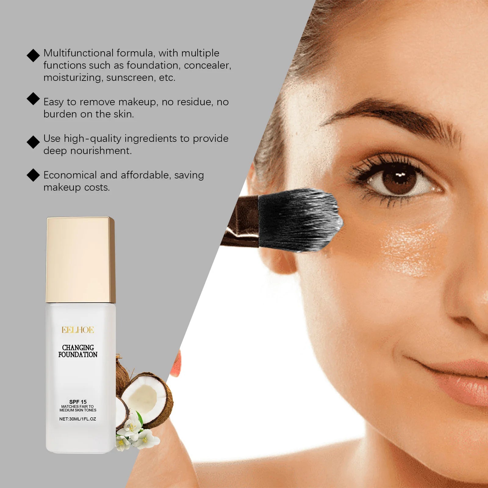 Thermostatic Liquid Foundation — Adaptive Coverage SPF 15, natural styling