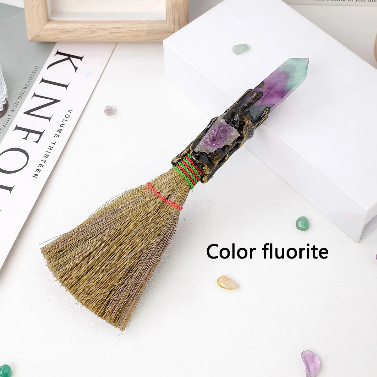 Crystal Altar Broom — Sacred Space Decor, gift-ready presentation