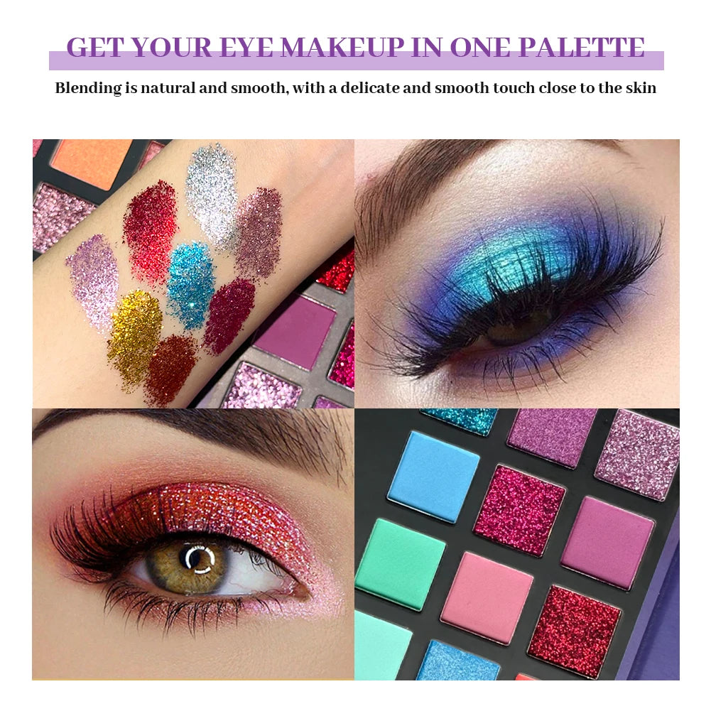 Eyeshadow Palette — 72 Vibrant Matte & Shimmer Shades, natural styling