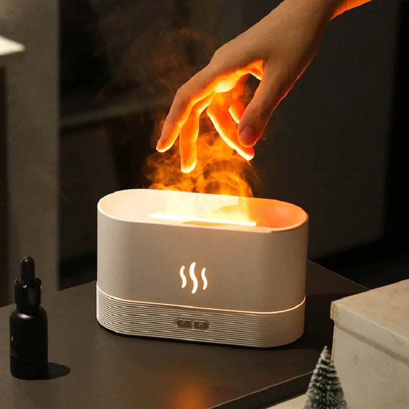 Aroma Diffuser with Flame Effect — Gentle Humidifying Mist, alternate angle