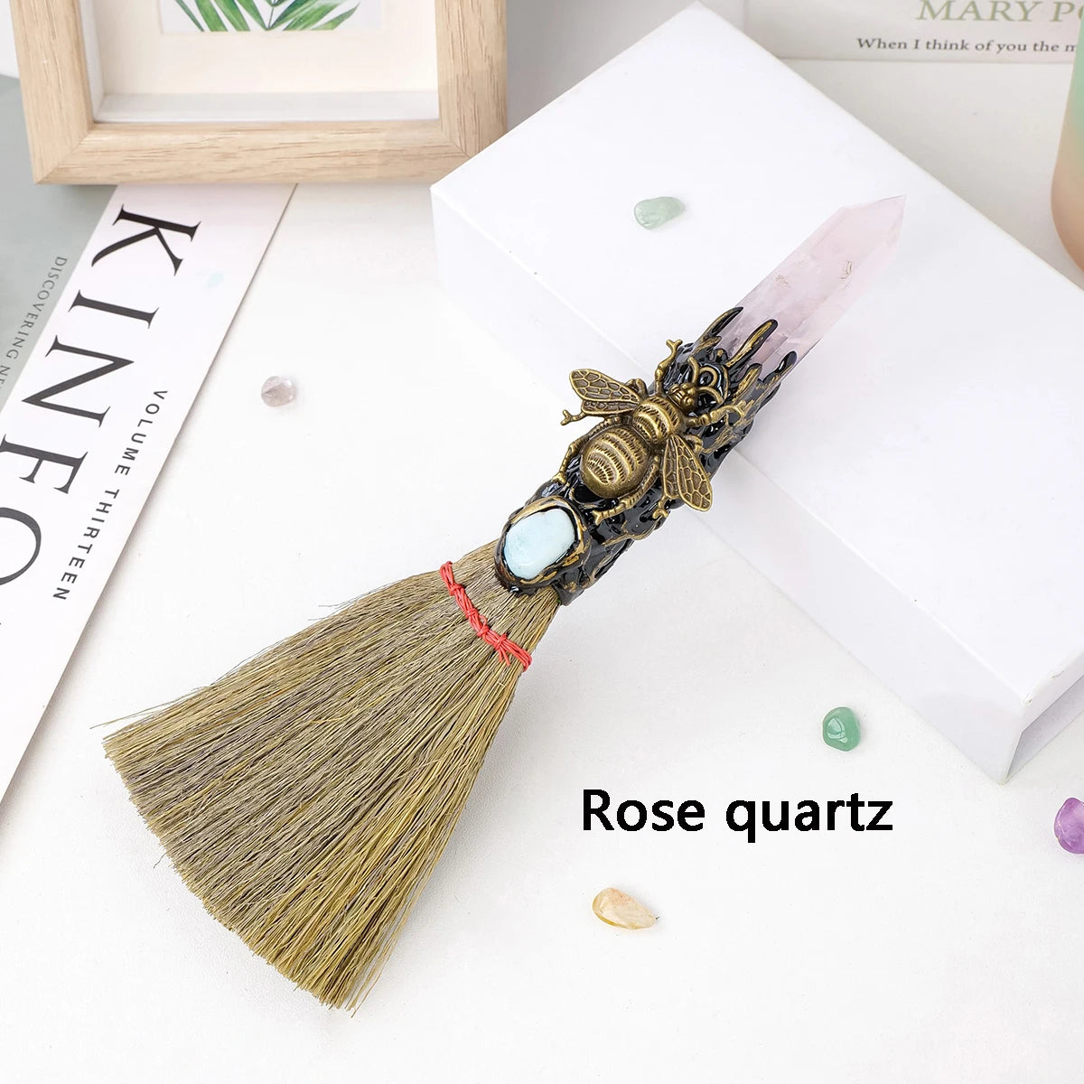 Crystal Altar Broom — Sacred Space Decor, soft texture detail