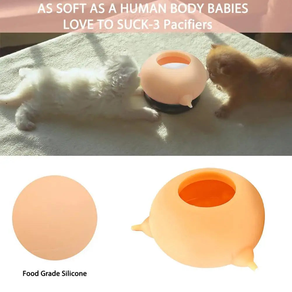 Puppy & Kitten Milk Feeder — Silicone Nursing Bowl, natural styling