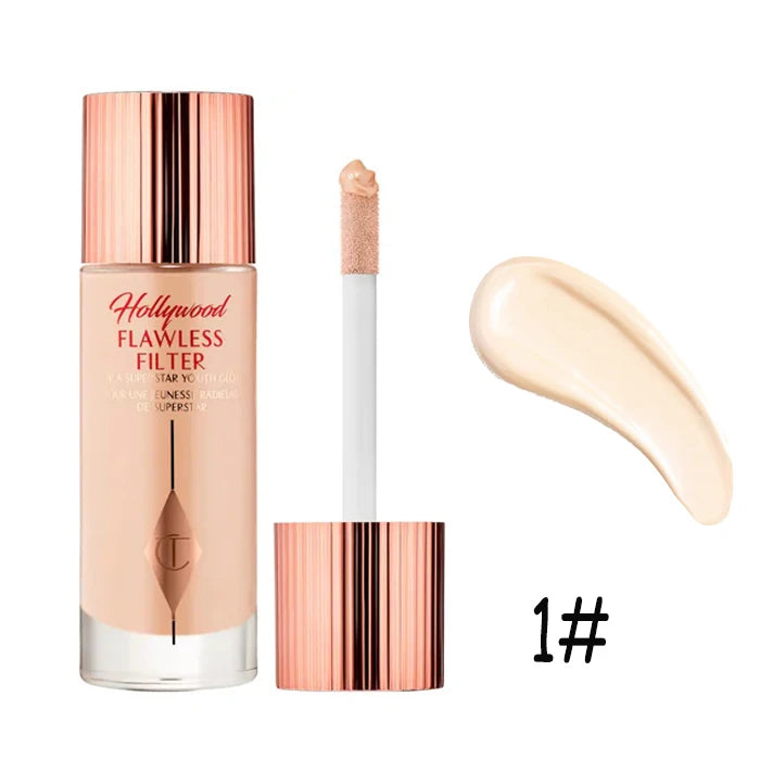 Charlotte Tilbury Liquid Filter — 5 Colors for Flawless Glow, elegant display