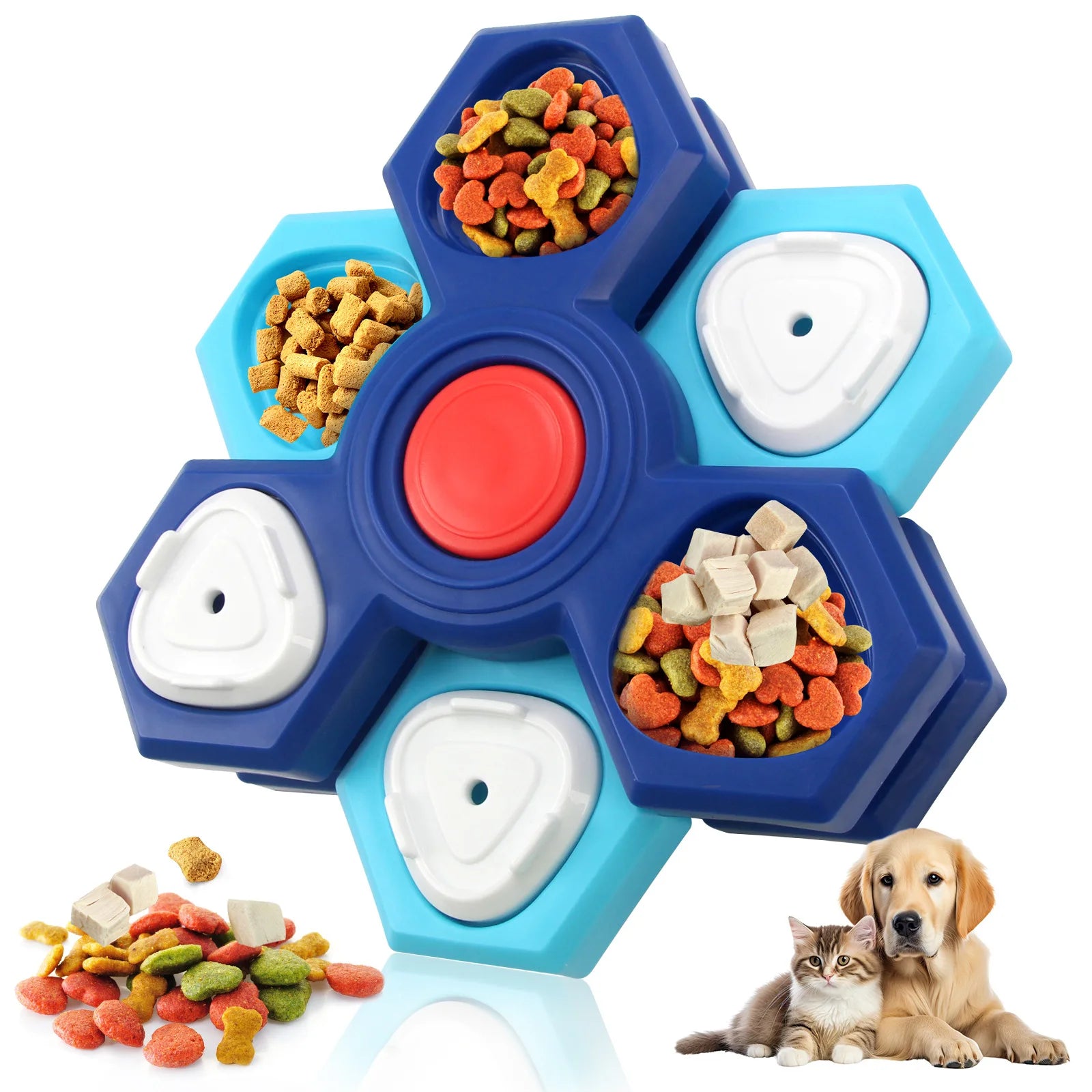 Interactive Dog Puzzle — 4-Layer Spinning Feeder, soft texture detail
