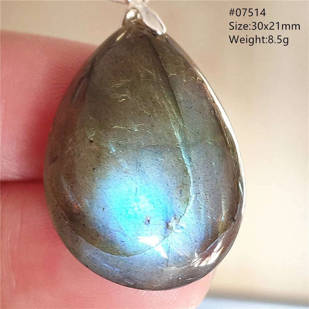 Labradorite Teardrop Pendant — A Soothing Blue Gemstone, soft texture detail