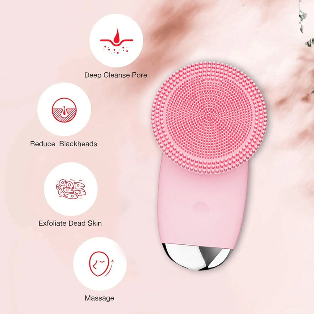 Sonic Facial Cleansing Brush — Gentle Pore Purifier, natural styling