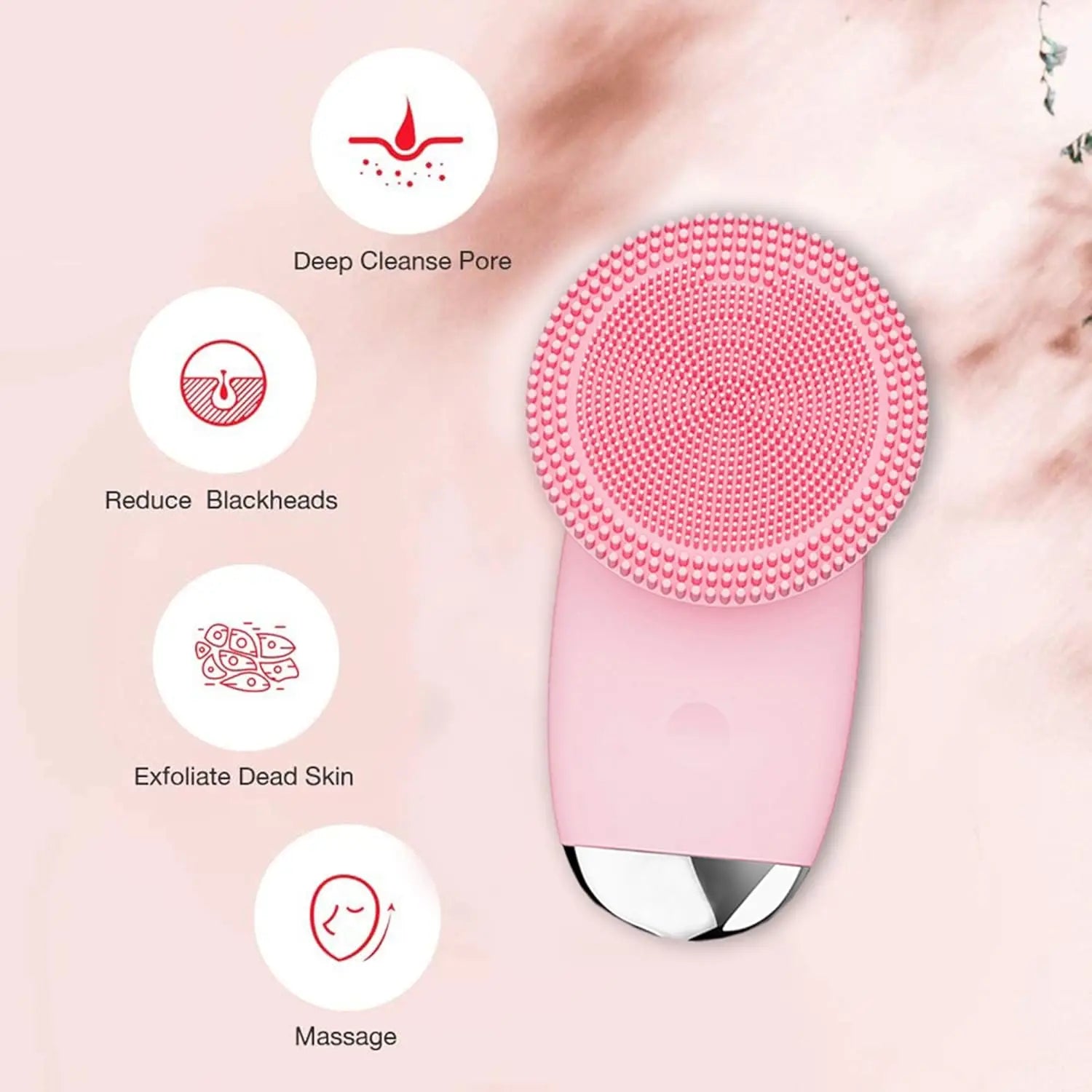Sonic Facial Cleansing Brush — Gentle Pore Purifier, natural styling