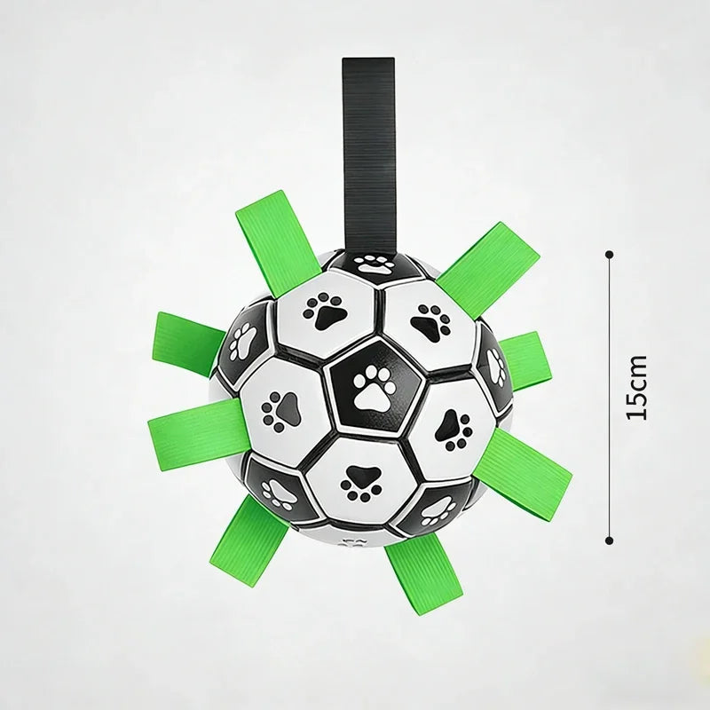Interactive Dog Soccer Ball — 15cm with Grab Tabs, lifestyle setting
