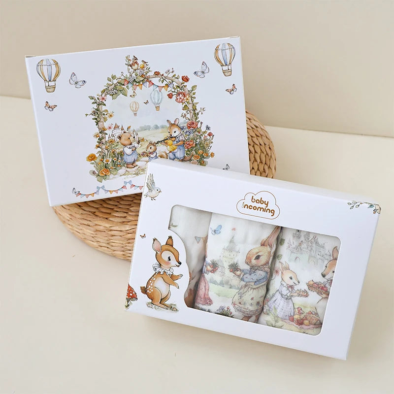 Muslin Baby Towel Set — 3/5pc 6-Layer Cotton Gauze, soft texture detail
