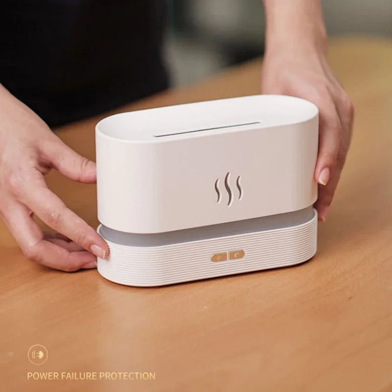 Aroma Diffuser with Flame Effect — Gentle Humidifying Mist, natural styling