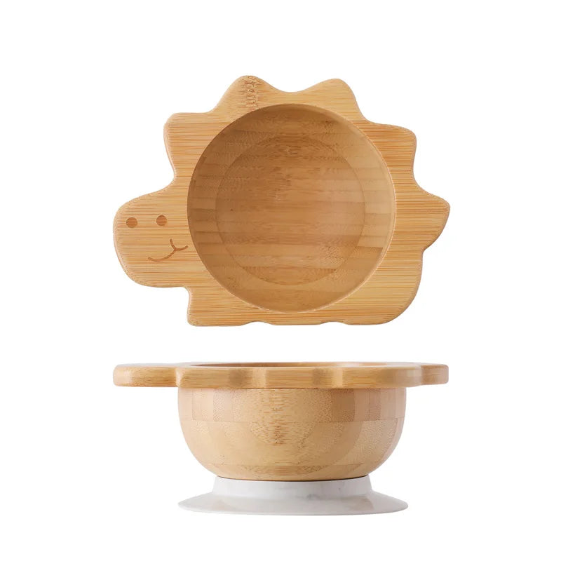Bamboo Baby Feeding Set — Sun Plate & Suction Bowl, natural styling