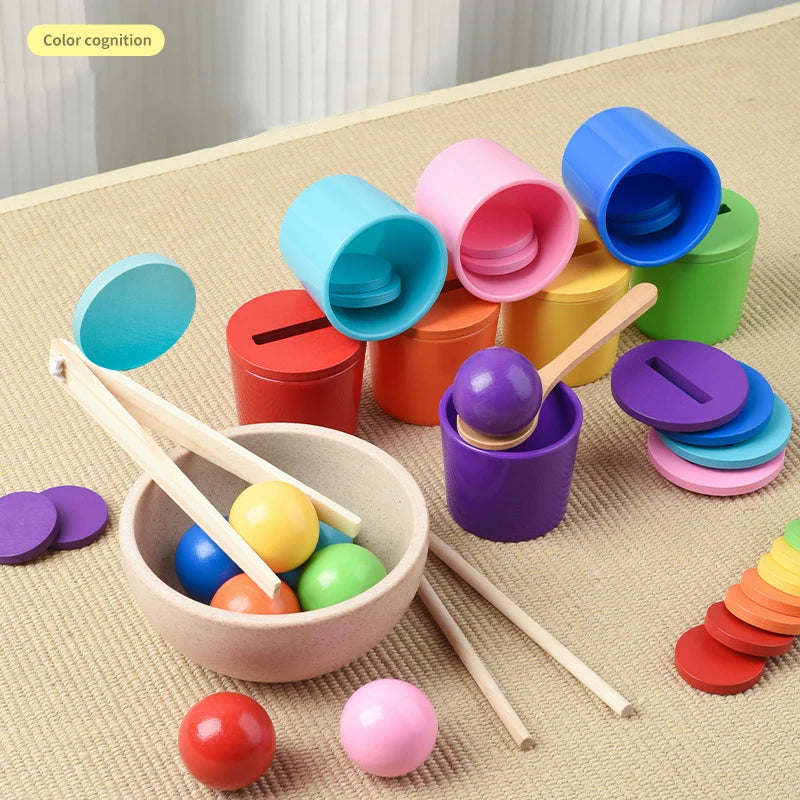 Montessori Color Matching Game — Wooden Play for Ages 3+, lifestyle setting